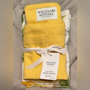 Williams Sonoma Meyer Lemon Cotton Towels & a Yellow Apron added